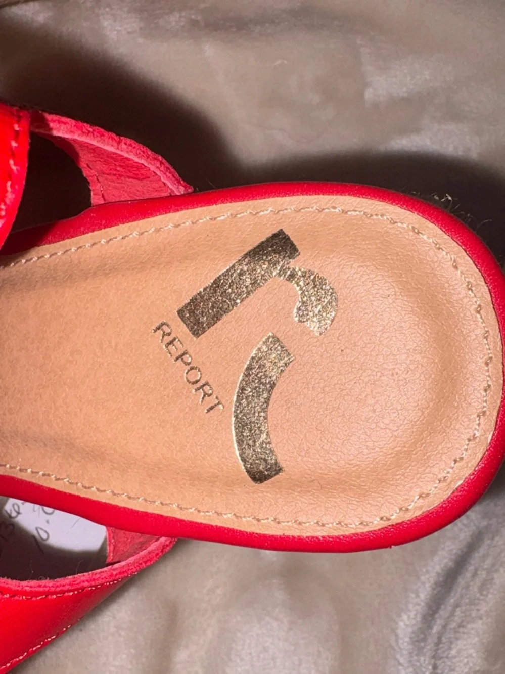 #136 Report Red Espadrille Wedge Sandals with Ankle Strap